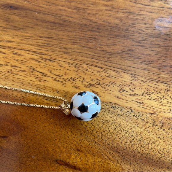 14K gold soccer ball charm necklace - Picture 9 of 9